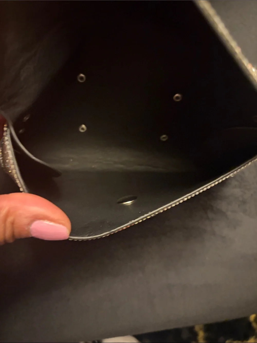 Clutch’- Silver Crystal Envelope with Red and Green Stripe, loop for belt attach